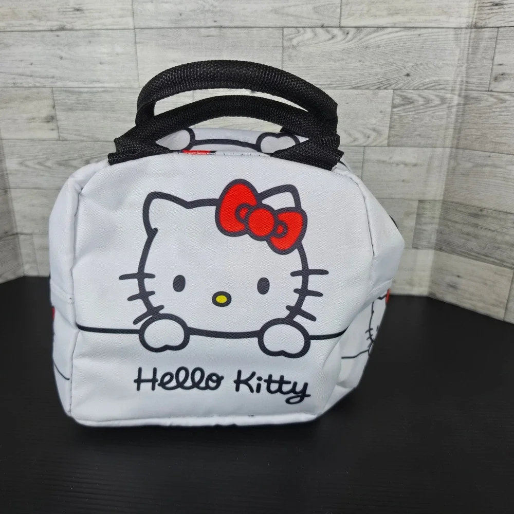 Hello Kitty Insulated Lunch Bag White Red Bow Sanrio Tote Cooler Handbag
